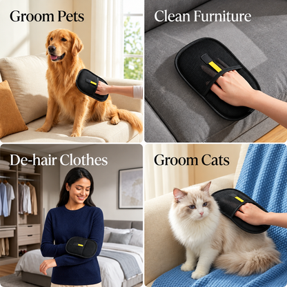 Pet Hair Removal Glove for Cats & Dogs