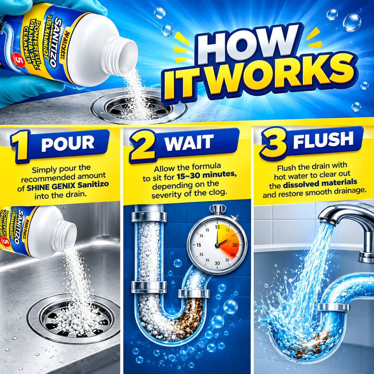 Powerful Sink & Drain Cleaner - Buy 1 Get 3 Free